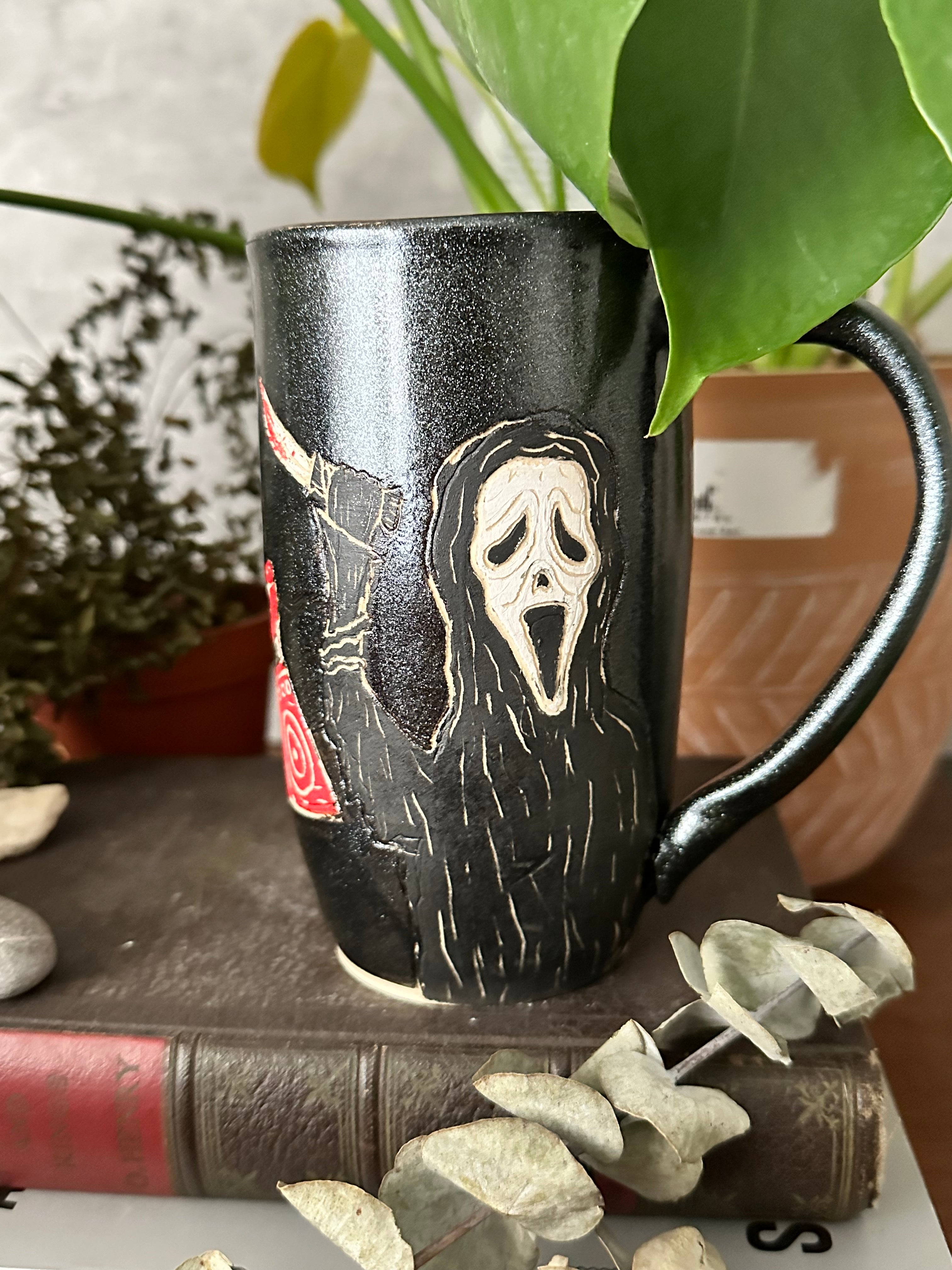 cheeky ghostface 16 oz mug